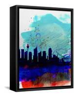 Sydney Watercolor Skyline-NaxArt-Framed Stretched Canvas