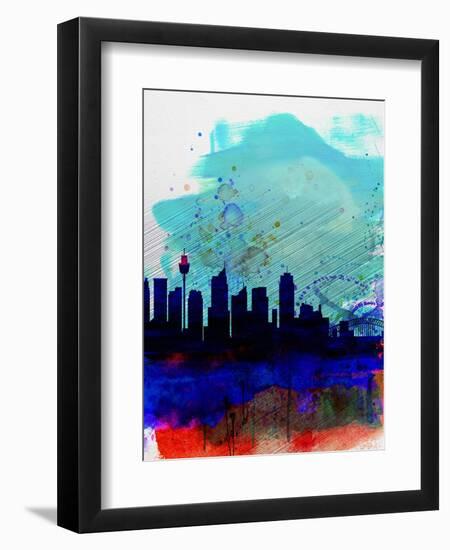 Sydney Watercolor Skyline-NaxArt-Framed Art Print