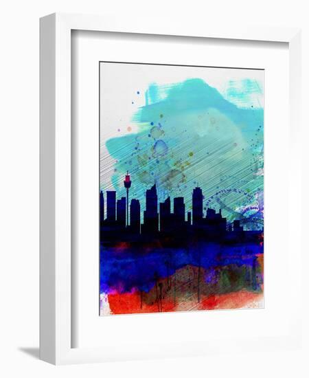 Sydney Watercolor Skyline-NaxArt-Framed Art Print