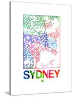 Sydney Watercolor Street Map-NaxArt-Stretched Canvas