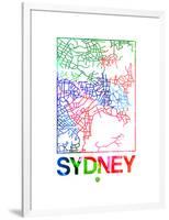 Sydney Watercolor Street Map-NaxArt-Framed Art Print