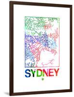 Sydney Watercolor Street Map-NaxArt-Framed Art Print