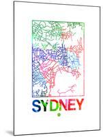 Sydney Watercolor Street Map-NaxArt-Mounted Art Print