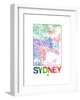 Sydney Watercolor Street Map-NaxArt-Framed Art Print