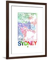 Sydney Watercolor Street Map-NaxArt-Framed Art Print