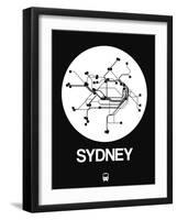 Sydney White Subway Map-NaxArt-Framed Art Print