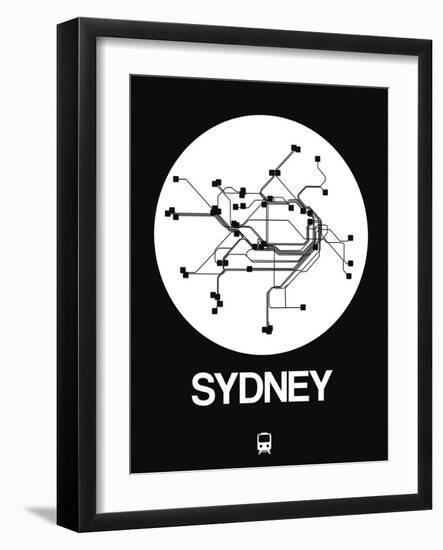 Sydney White Subway Map-NaxArt-Framed Art Print