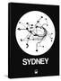 Sydney White Subway Map-NaxArt-Framed Stretched Canvas