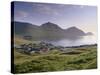 Sydrugota Village and Gotuvik Bay, Esturoy Island, Faroe Islands, Denmark, Europe-Patrick Dieudonne-Stretched Canvas