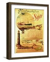 Sylt North Sea Baths', Poster Advertising the Sylt Steamship Company, 1893-German School-Framed Giclee Print