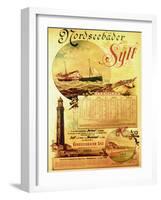 Sylt North Sea Baths', Poster Advertising the Sylt Steamship Company, 1893-German School-Framed Giclee Print