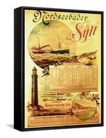 Sylt North Sea Baths', Poster Advertising the Sylt Steamship Company, 1893-German School-Framed Stretched Canvas