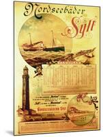 Sylt North Sea Baths', Poster Advertising the Sylt Steamship Company, 1893-German School-Mounted Giclee Print