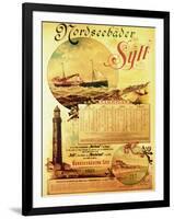 Sylt North Sea Baths', Poster Advertising the Sylt Steamship Company, 1893-German School-Framed Giclee Print