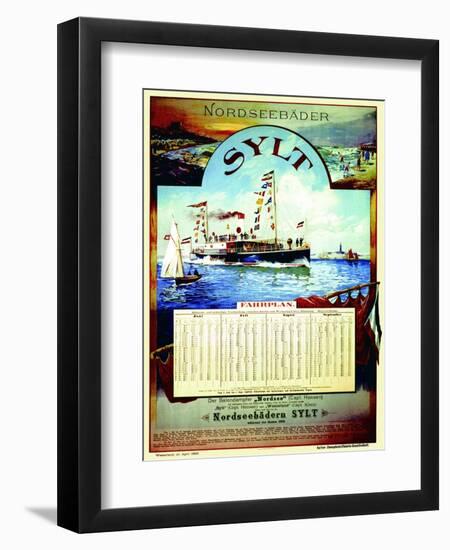 Sylt', Poster Advertising the Sylt Steamship Company, 1899-German School-Framed Giclee Print