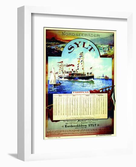 Sylt', Poster Advertising the Sylt Steamship Company, 1899-German School-Framed Giclee Print