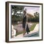 Sylva Koscina Posing Near a Swimming Pool-Marisa Rastellini-Framed Photographic Print