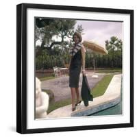 Sylva Koscina Posing Near a Swimming Pool-Marisa Rastellini-Framed Photographic Print