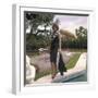 Sylva Koscina Posing Near a Swimming Pool-Marisa Rastellini-Framed Photographic Print