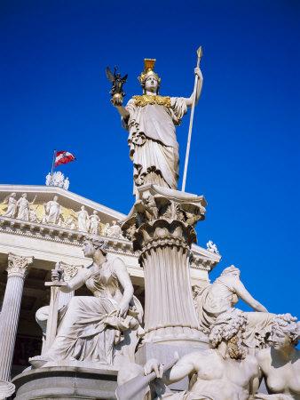 Athena Statue in Front of the Parliament Building, Vienna, Austria