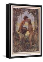 Sylvan Scene with Faun-null-Framed Stretched Canvas