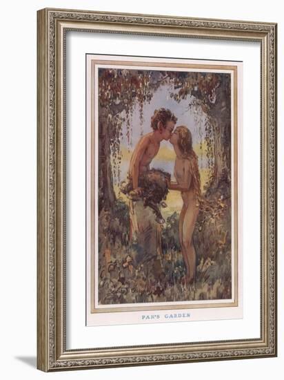 Sylvan Scene with Faun-null-Framed Art Print