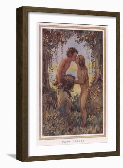 Sylvan Scene with Faun-null-Framed Art Print