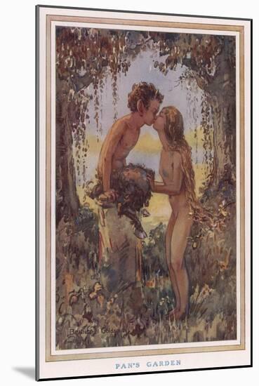 Sylvan Scene with Faun-null-Mounted Art Print