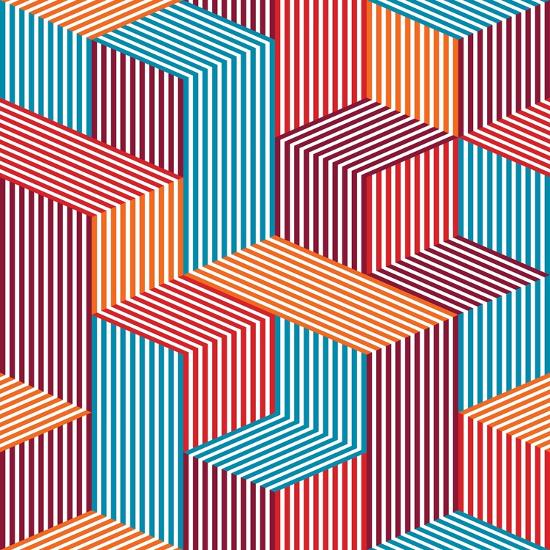 Dimensional Patterns 3D Dimensional Lined Cubes Seamless Pattern, Geometric Endless Texture ...