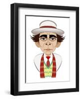 Sylvester McCoy as Doctor Who - caricature-Neale Osborne-Framed Giclee Print