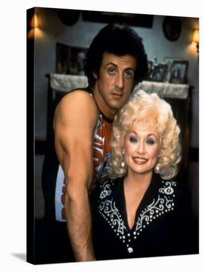 Sylvester Stallone and Dolly Parton RHINESTONE, 1984 directed by BOB CLARK (photo)-null-Stretched Canvas