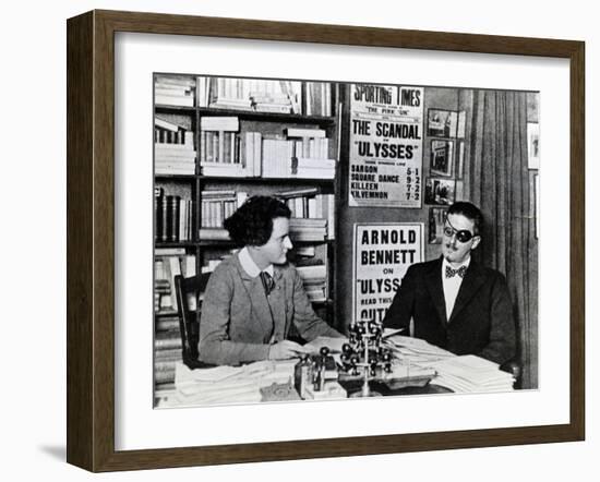 Sylvia Beach and James Joyce, c.1922-French Photographer-Framed Photographic Print