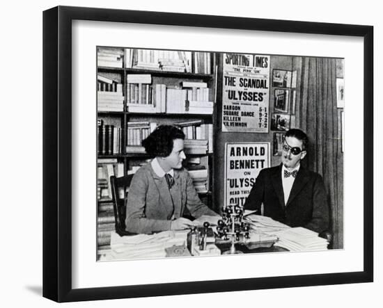 Sylvia Beach and James Joyce, c.1922-French Photographer-Framed Photographic Print