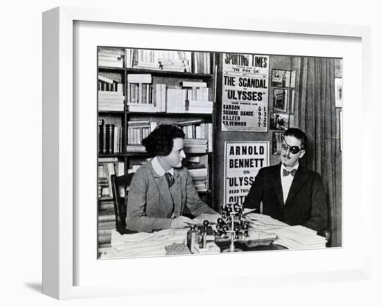 Sylvia Beach and James Joyce, c.1922-French Photographer-Framed Photographic Print