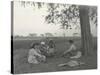 Sylvia Brooke, Arthur Brodrick and Judy Smith at Prince Obaidullah's Picnic, January 1912-English Photographer-Stretched Canvas