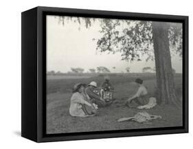 Sylvia Brooke, Arthur Brodrick and Judy Smith at Prince Obaidullah's Picnic, January 1912-English Photographer-Framed Stretched Canvas