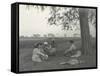 Sylvia Brooke, Arthur Brodrick and Judy Smith at Prince Obaidullah's Picnic, January 1912-English Photographer-Framed Stretched Canvas