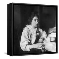 Sylvia Pankhurst Sitting at Her Desk Writing a Letter-null-Framed Stretched Canvas