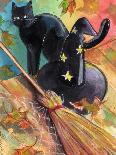 Witches Hat and Black Cat Halloween-sylvia pimental-Art Print