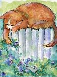 TUXEDO CAT MOONLIGHT SUNFLOWERS-sylvia pimental-Art Print