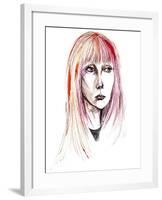 Sylvie Guillem - colour ink portrait-Neale Osborne-Framed Giclee Print