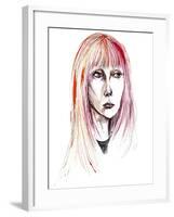 Sylvie Guillem - colour ink portrait-Neale Osborne-Framed Giclee Print