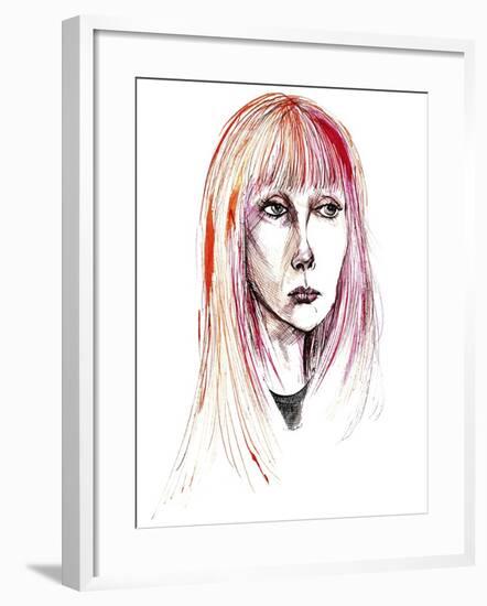 Sylvie Guillem - colour ink portrait-Neale Osborne-Framed Giclee Print