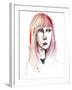 Sylvie Guillem - colour ink portrait-Neale Osborne-Framed Giclee Print