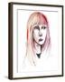 Sylvie Guillem - colour ink portrait-Neale Osborne-Framed Giclee Print