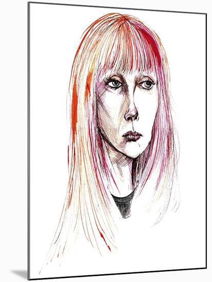 Sylvie Guillem - colour ink portrait-Neale Osborne-Mounted Giclee Print