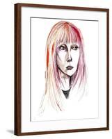 Sylvie Guillem - colour ink portrait-Neale Osborne-Framed Giclee Print