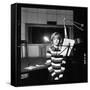 Sylvie Vartan Recording in a Studio-DR-Framed Stretched Canvas