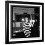 Sylvie Vartan Recording in a Studio-DR-Framed Photographic Print