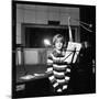 Sylvie Vartan Recording in a Studio-DR-Mounted Photographic Print